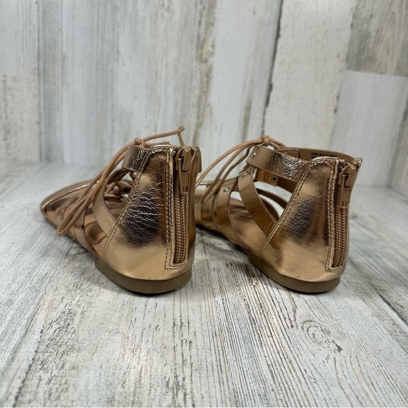 Dolce Vita Girls Curse Gladiator Sandals Lace Up Faux Leather Rose Gold #1012 - Picture 9 of 13